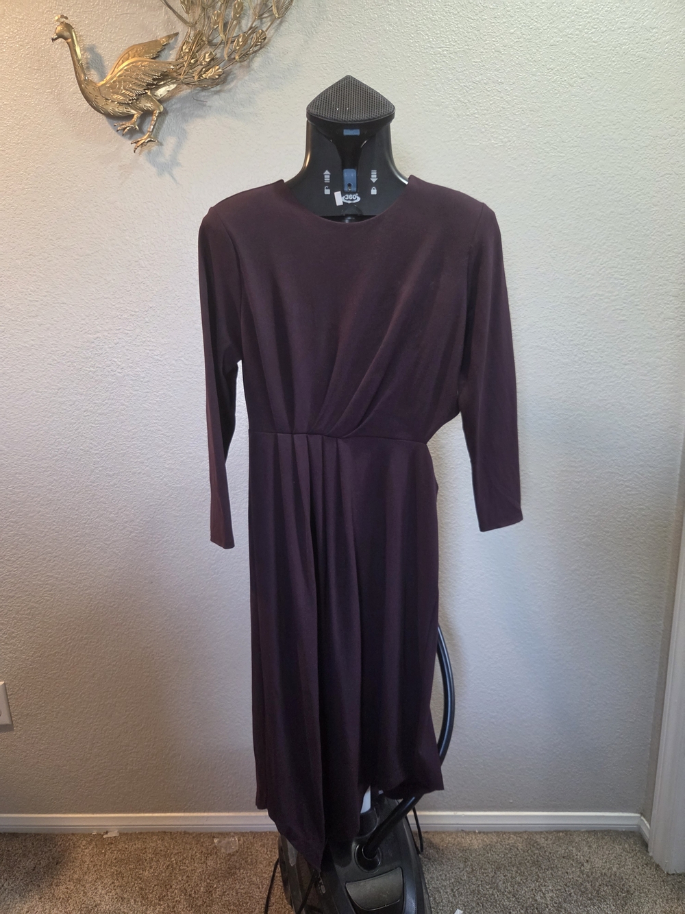 Express Plum Long Sleeve Midi Dress
